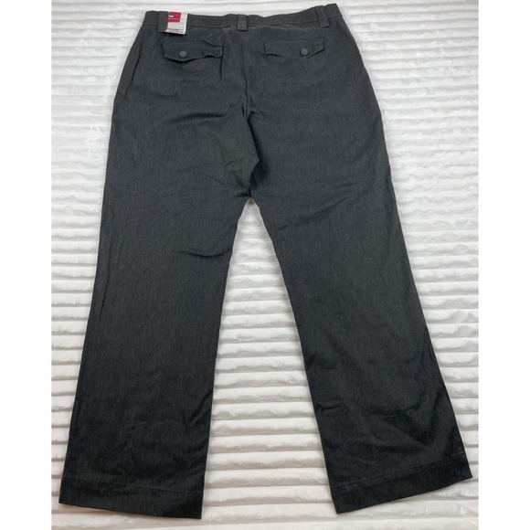 NWT Lee Pants Just Below The Waist 18 M Stretch Gray Slacks Straight Leg - Picture 9 of 11